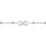 Chaîne de cheville en argent rhodié boules et infini oxydes blancs sertis 23cm + 3cm de rallonge Chaîne de cheville en argent rhodié boules et infini oxydes blancs sertis 23cm + 3cm de rallonge