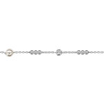 Chaîne de cheville en argent rhodié boules et perles 23cm + 3cm de rallonge Chaîne de cheville en argent rhodié boules et perles 23cm + 3cm de rallonge