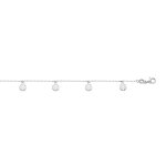 Chaîne de cheville en argent rhodié avec pampilles arbre de vie 23 + 3cm Chaîne de cheville en argent rhodié avec pampilles arbre de vie 23 + 3cm