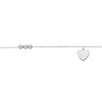 Chaîne de cheville en argent rhodié chaîne avec pampille coeur et infini 23 + 3cm Chaîne de cheville en argent rhodié chaîne avec pampille coeur et infini 23 + 3cm