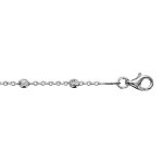 Chaîne de cheville en argent rhodié avec petits carrés martelés - longueur 23cm + 5cm de rallonge Chaîne de cheville en argent rhodié avec petits carrés martelés - longueur 23cm + 5cm de rallonge