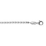 Cha�ne de cheville en argent rhodi� rang�e perles 3mm blanche de synth�se longueur 23 + 3cm