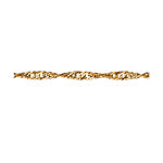 Chane de cheville en plaqu or mailles vrilles - longueur 23cm