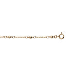 Chane de cheville en plaqu or plaquettes et boules 23 + 2cm