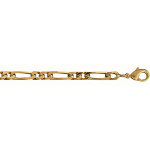 Chaîne en plaqué or figaro maille 1 + 2 largeur 4mm et longueur 55cm Chaîne en plaqué or figaro maille 1 + 2 largeur 4mm et longueur 55cm