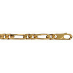 Chaîne en plaqué or figaro maille 1 + 2 largeur 6mm et longueur 55cm Chaîne en plaqué or figaro maille 1 + 2 largeur 6mm et longueur 55cm