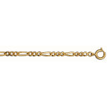 Chane en plaqu or figaro maille 1 + 3 largeur 3mm et longueur 70cm