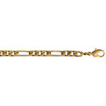 Chaîne en plaqué or figaro maille 1 + 3 largeur 4mm et longueur 55cm Chaîne en plaqué or figaro maille 1 + 3 largeur 4mm et longueur 55cm
