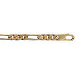 Chaîne en plaqué or figaro maille 1 + 3 largeur 6mm et longueur 55cm Chaîne en plaqué or figaro maille 1 + 3 largeur 6mm et longueur 55cm
