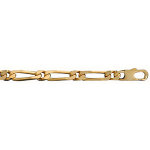 Chaîne en plaqué or figaro maille 1 + 1 largeur 5mm et longueur 55cm Chaîne en plaqué or figaro maille 1 + 1 largeur 5mm et longueur 55cm