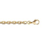 Chane en plaqu or maille forat largeur 3mm et longueur 70cm