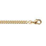 Chane en plaqu or maille serre largeur 2, 5mm et longueur 50cm