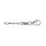 Chane de ventre en argent maille fantaisie - longueur 85cm