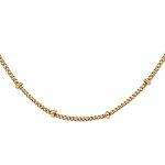 Cha�ne vermeil maille gourmette avec boules - 60cm r�glable 55cm