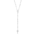Chapelet en argent rhodi croix longueur 55cm avec fermoir