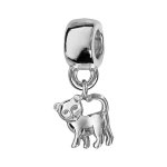 Charms thabora en argent rhodi� chat suspendu