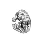 Charms thabora en argent rhodi chien enroul