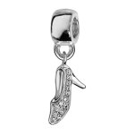 Charms thabora en argent rhodié escarpin suspendu orné d'oxydes blancs sertis Charms thabora en argent rhodié escarpin suspendu orné d'oxydes blancs sertis