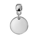 Charms thabora en argent rhodi mdaille suspendue  graver