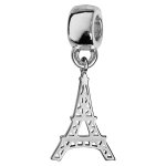 Charms thabora en argent rhodi� tour eiffel suspendue