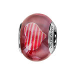 Charms thabora en argent rhodié et verre de murano véritable rouge - violet avec coeurs rouges striés ... Charms thabora en argent rhodié et verre de murano véritable rouge - violet avec coeurs rouges striés ...