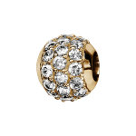 Charms thabora en plaqué or boule ornée de 3 rangs d'oxydes blancs sertis Charms thabora en plaqué or boule ornée de 3 rangs d'oxydes blancs sertis