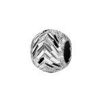 Charms thabora en argent rhodi� boule granit�e et cisel�e en chevrons