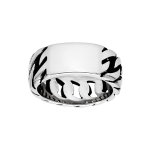 Chevalire en acier maille gourmette avec plaque  graver