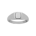 Chevaliere en acier petit plateau tonneau  graver 6 x 5mm