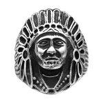 Chevalière en acier tête d'indien Chevalière en acier tête d'indien