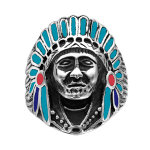 Chevaliere en acier tte indien colore