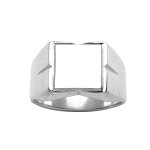 Chevalire en argent plateau carr 10mm x 10mm et godrons larges sur les cts