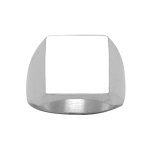 Chevalière en argent plateau carré 15mm x 15mm Chevalière en argent plateau carré 15mm x 15mm