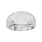 Chevalière en argent plateau carré brossé en biais Chevalière en argent plateau carré brossé en biais