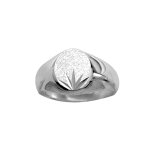 Chevalire en argent plateau ovale 10mm x 8mm et cisel en toile