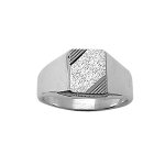 Chevalire en argent plateau rectangulaire 10mm x 8mm diamant et stri sur 2 angles