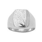 Chevalire en argent plateau tonneau 16mm x 14mm diamant cisel en toile dans 1 angle et stri sur ...