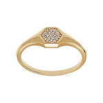 Chevalire femme plaqu or pav forme gomtrique avec oxydes blancs sertis