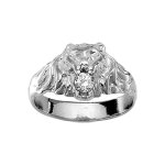 Chevalire lion en argent petit modle avec oxyde blanc entre les dents