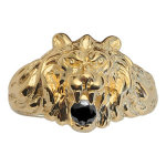 Chevalire lion en vermeil gros modle avec oxyde noir entre les dents