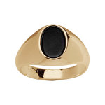 Chevalire en plaqu or plateau oval en onyx synthtique 9 x7mm