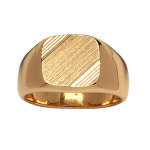 Chevalire en plaqu or plateau carr bross en biais et stri sur 2 angles