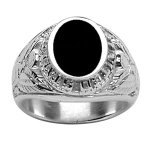 Chevalière universitaire américaine en argent us army avec plateau en onyx synthétique Chevalière universitaire américaine en argent us army avec plateau en onyx synthétique