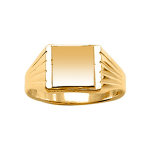 Chevalire en vermeil plateau carr 8mm x 8mm et godrons sur les cts