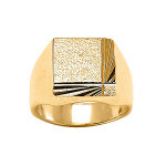 Chevalire en vermeil plateau carr diamant et stri en biais sur 2 bords conscutifs