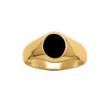 Chevalire en vermeil plateau ovale 10mm x 8mm en onyx synthtique