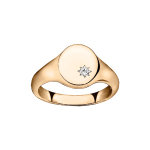 Chevali�re en vermeil plateau ovale avec oxyde blanc