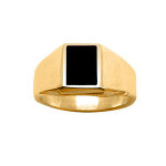 Chevalire en vermeil plateau rectangulaire 10mm x 8mm en onyx synthtique