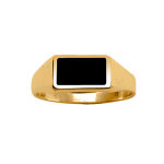 Chevalière en vermeil plateau rectangulaire 6mm x 11mm en onyx synthétique Chevalière en vermeil plateau rectangulaire 6mm x 11mm en onyx synthétique