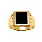 Chevalire en vermeil plateau rectangulaire en onyx synthtique et stri sur les cts